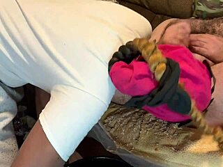 What if filthy black slave pukes while rimming her white master's ass interracial?