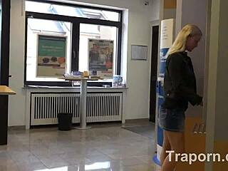 Blonde Teen Devours Cock Boldly In Public Outdoors