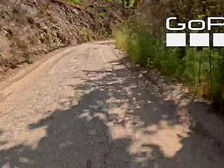 blonde turns on the big black cock slut machine for wild ride