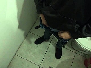 Imagine Kneeling in Bathroom to Suck Skinny Stud's Monster Cock