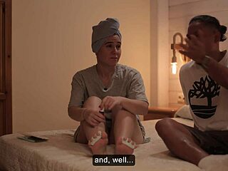 Step-siblings fake porn shoot turns into real shower sex