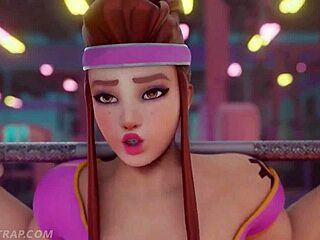 sombra and brigitte get sweaty in their naughty workout session