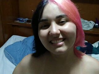 Pregnant teen belle offers her belly for old man's fetish play