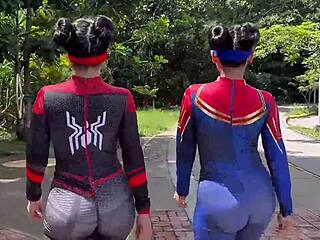 Spider woman's anal ride hints at forbidden outdoor thrill