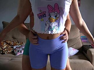 explosive tight spandex leggings assjob dry hump cum explosion