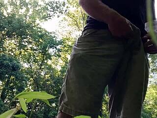 Public Park Jerkoff with Huge Cum Blast Everywhere Hopes Nobody Spots It!