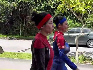 Spider woman's anal ride hints at forbidden outdoor thrill
