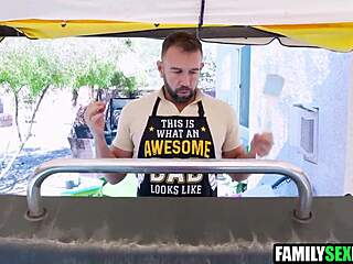 Stepdad And Stepdaughter Heat Up The Barbeque With Taboo Fun!
