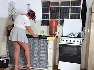 WASHING DISHES TURNS INTO FRIEND'S WILD SINK FUCK POUNDING!