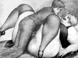 vintage erotic drawings capture antique passion in retro style