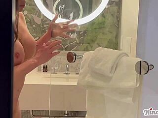 Horny MILF Nina Dolci catches bellboy SLOW STROKING his big cock