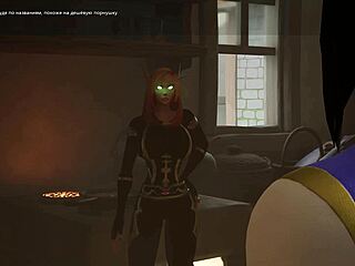 draenei girl gasps as huge penis stretches her in wild 3d hentai adventure