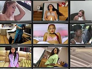 Prisoner rebel wyatt faces mandatory hitachi vibrator orgasms from latex-gloved strangers in backstage prison fetish.