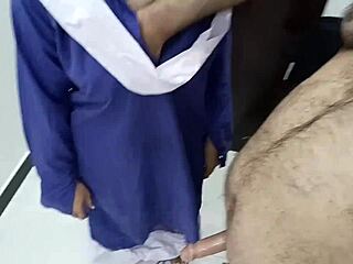 Desi schoolgirl rides stepdad's cock in secret