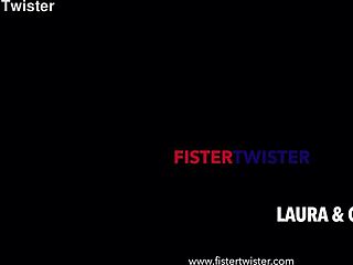 laura and cayla's gaping pussy fisting toy play