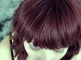 alt redhead punk babe sucks cock pov then gets missionary fucked hard by latina tits lover