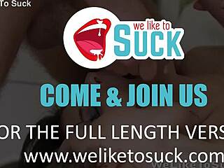 Bathing babes get steamy sharing big cock blowjobs and licks together