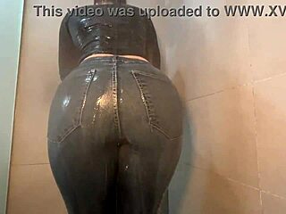 Wet Jeans Cling To Stepsis Perfect Sexy Ass Teasing Fetish Big Curves Dripping