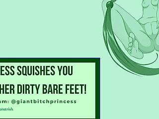 imagine my giant dirty bare feet teasing your tiny cock before i trample you flat