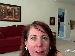 53-Year-Old Redhead Texas Step-Auntie Brie Jerks Off and Sucks Cock POV