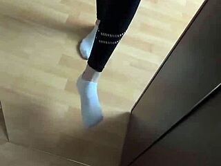 girl wakes up early for her smelly white socks fetish play