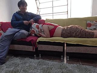 Ex novia visits for christmas gifts but ends up swallowing my hot cum in her tight pussy