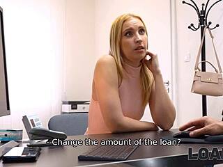 Hungarian teen in pink panties trades office sex for cash loan in reality casting interview