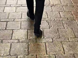 Teen ass sways captivatingly under hidden spy cam gaze