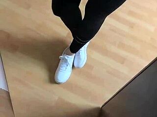 girl wakes up early for her smelly white socks fetish play