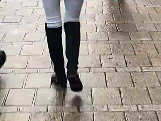 Teen ass sways captivatingly under hidden spy cam gaze