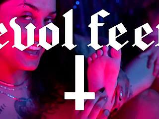 Lesbian foot doms rotten venus and nath lick suck toes tits in full fetish submission