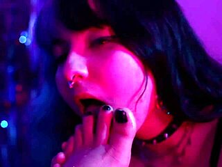 Lesbian foot doms rotten venus and nath lick suck toes tits in full fetish submission