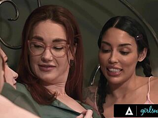 Girlsway Stepmom Siri Dominates Spooked Scarlet Coco Lesbo Foursome