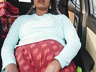 desi girl in car unleashes dirty telugu talk during tight pussy sex