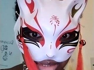 Goth dominatrix teases natural tits in high heels to drain balls