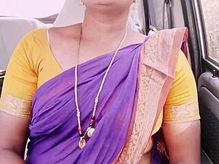 House maid gets dirty car sex with telugu dirty talk action