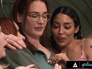 Girlsway Stepmom Siri Dominates Spooked Scarlet Coco Lesbo Foursome