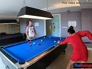 Amateur Thai Couple Plays Pool Then Fucks Doggystyle By The Edge