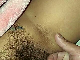 brunette wife's hairy beaver exposed and licked wild!