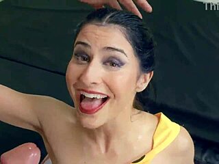 Kaitlyn Katsaros gags on ass-to-mouth piss spew after rimjob slap