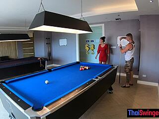 Amateur Thai Couple Plays Pool Then Fucks Doggystyle By The Edge