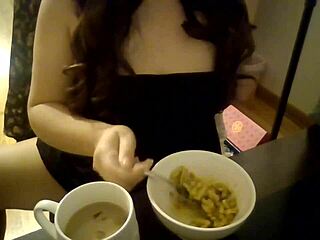 Fetish Asian Student Eats Food While You Jerk Cock!