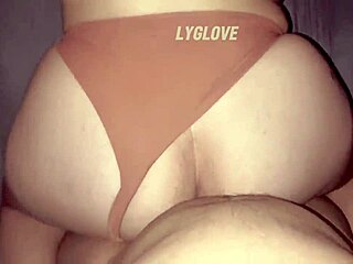 ex novia bent over doggystyle with thong aside taking it deep from behind