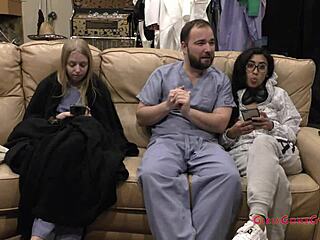 bratty cheerleader jasmine rose spreads hairy pussy and small tits in humiliating nurse tickle exam