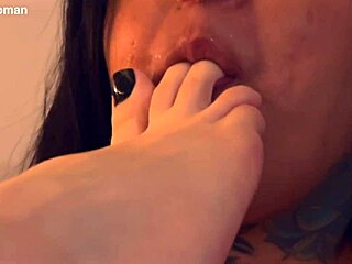 plump bbw's huge tits and fat feet beg for deepthroat gagging licks and toe sucking