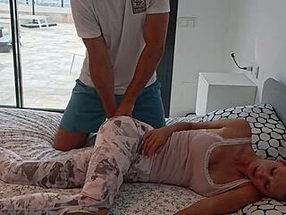 i bumped my knee but he fucked me like a deep massage outdoors?