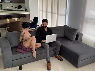 Luna hides cam for big ass worship blowjob