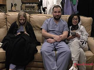 bratty cheerleader jasmine rose spreads hairy pussy and small tits in humiliating nurse tickle exam