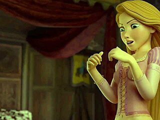 Rapunzel's silky feet stroke massive load in steamy 3D footjob fetish