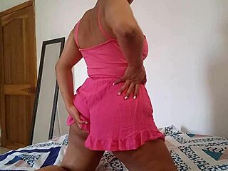 look at this latina's huge pussy lips spread wide tits bouncing finger me